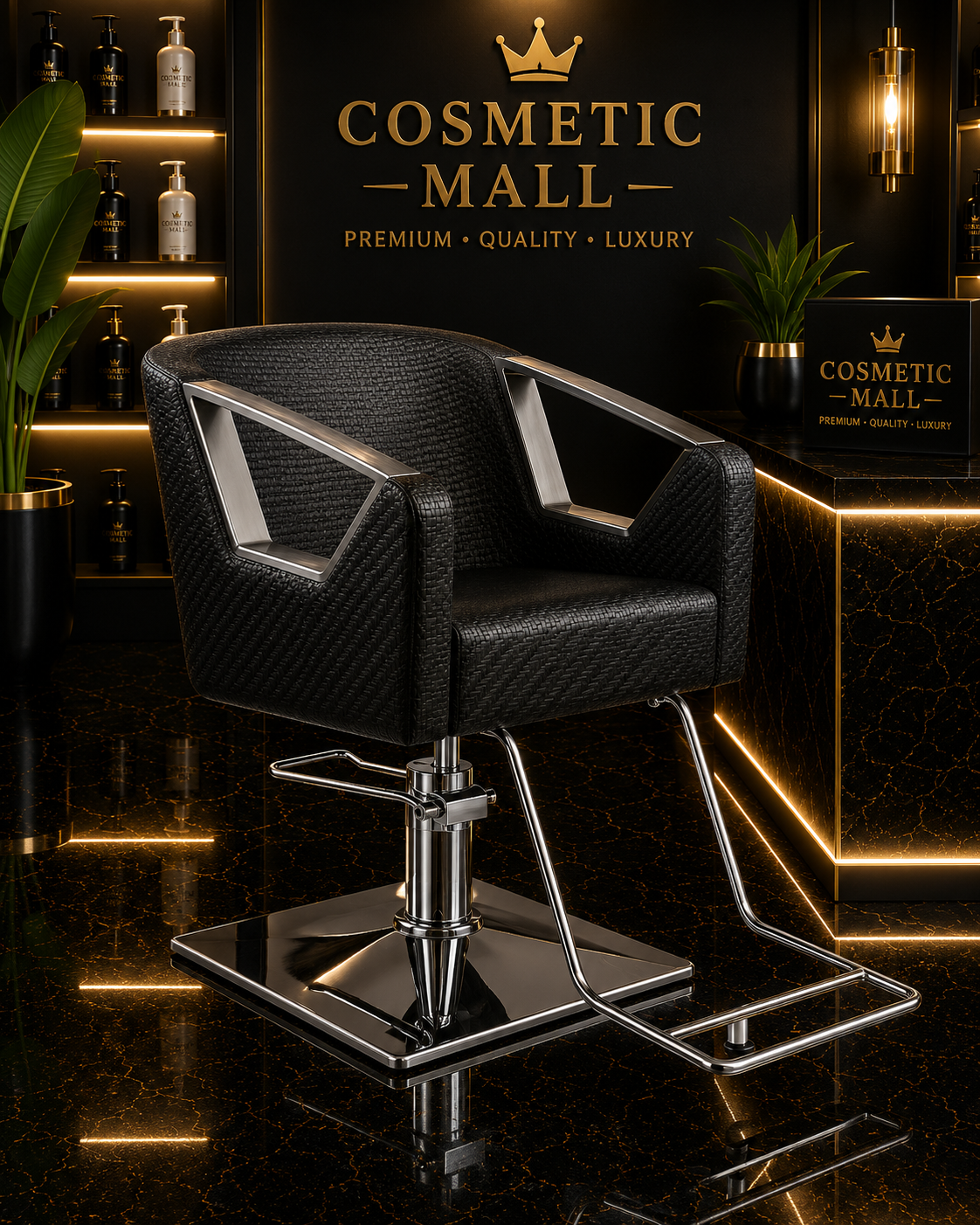 Perfect Active Professional Square Base Styling Barber Chair Black