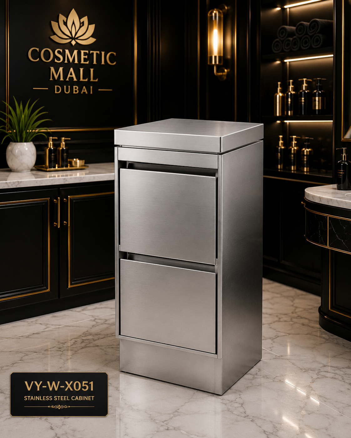 VY-W-X051 Stainless Steel Cabinet | Professional Salon Storage Cabinet