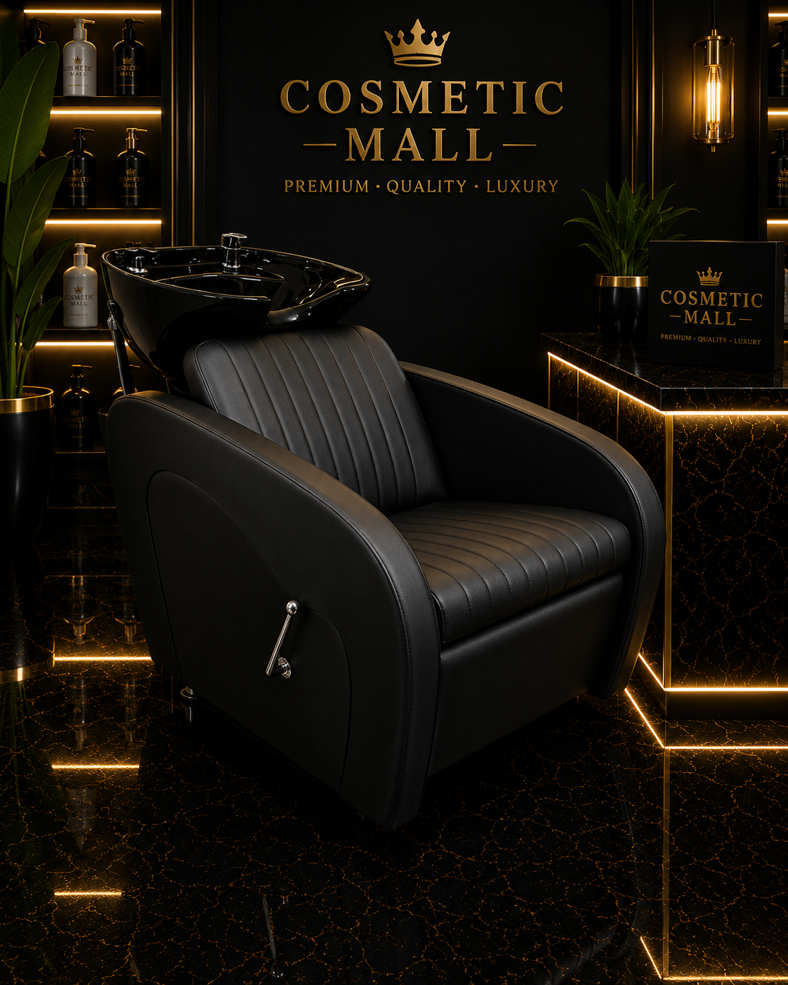 Perfect Active Professional Shampoo Chair with Basin Black