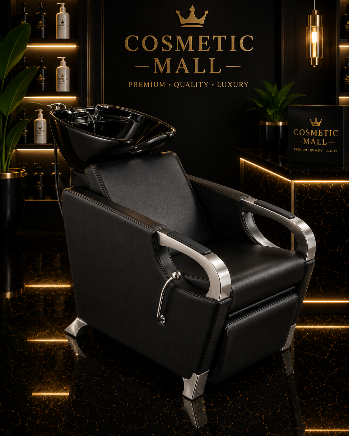Perfect Active Professional Salon Shampoo Chair with Basin Black
