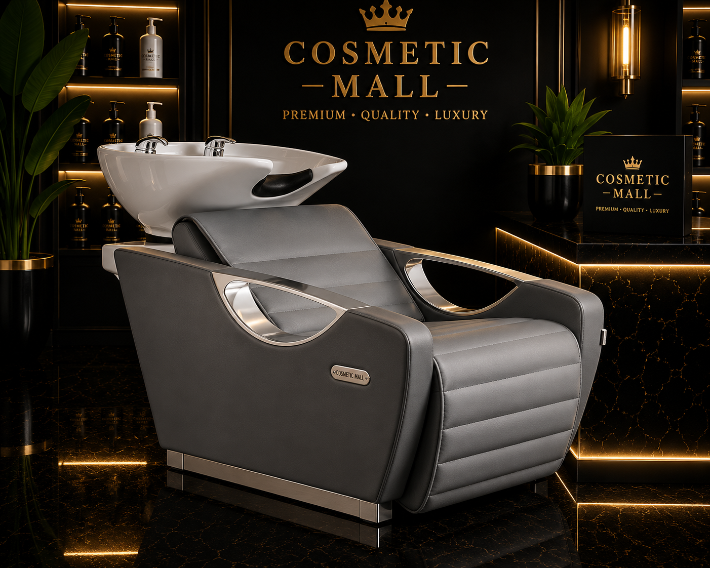 Perfect Active Professional  Shampoo Chair Black with Silver Handle