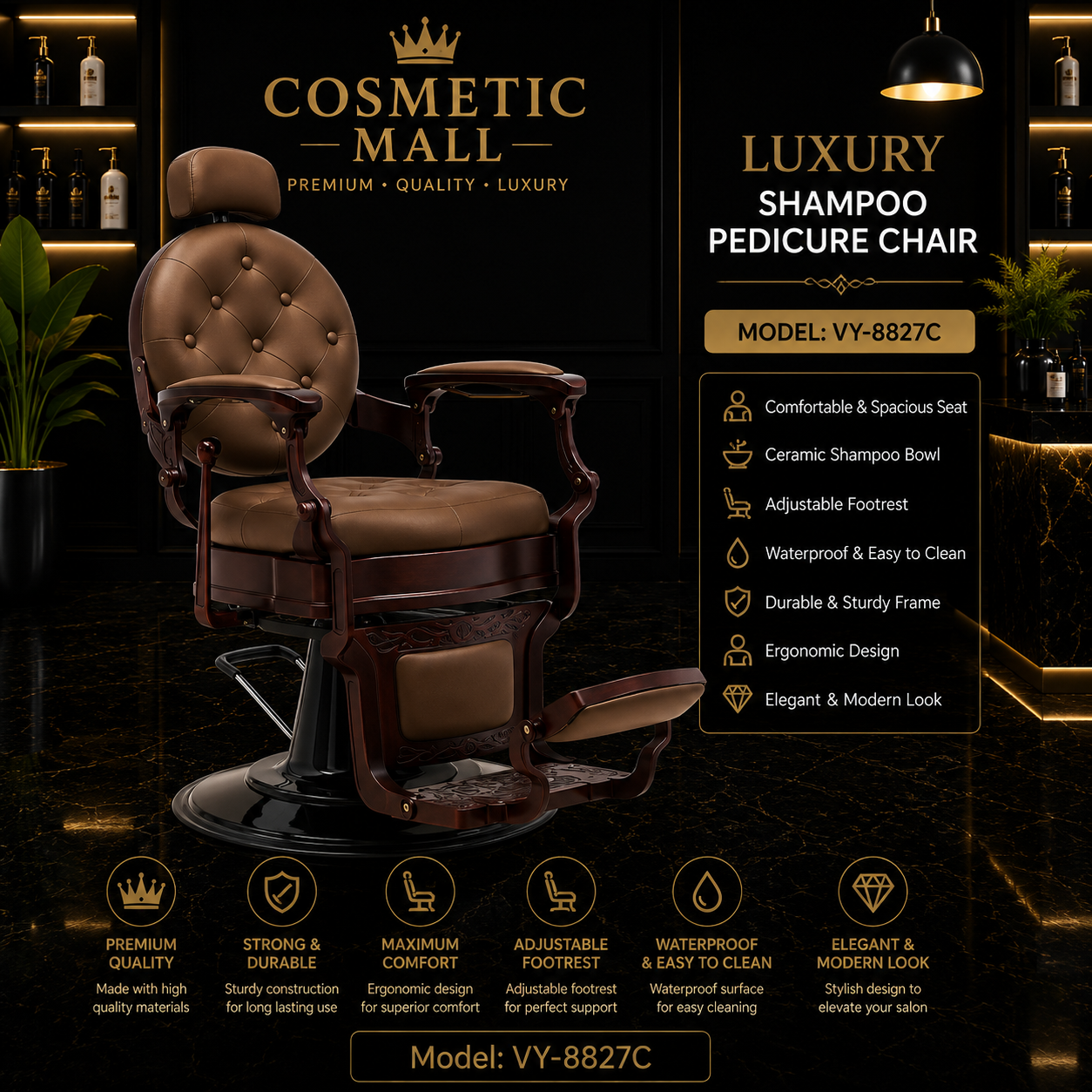 Luxury Shampoo Pedicure Chair – Model VY-8827C