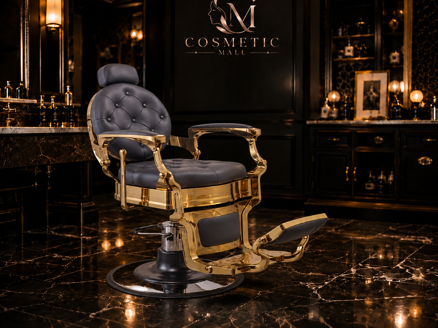 Perfect Active Professional Vintage Barber Chair Gold
