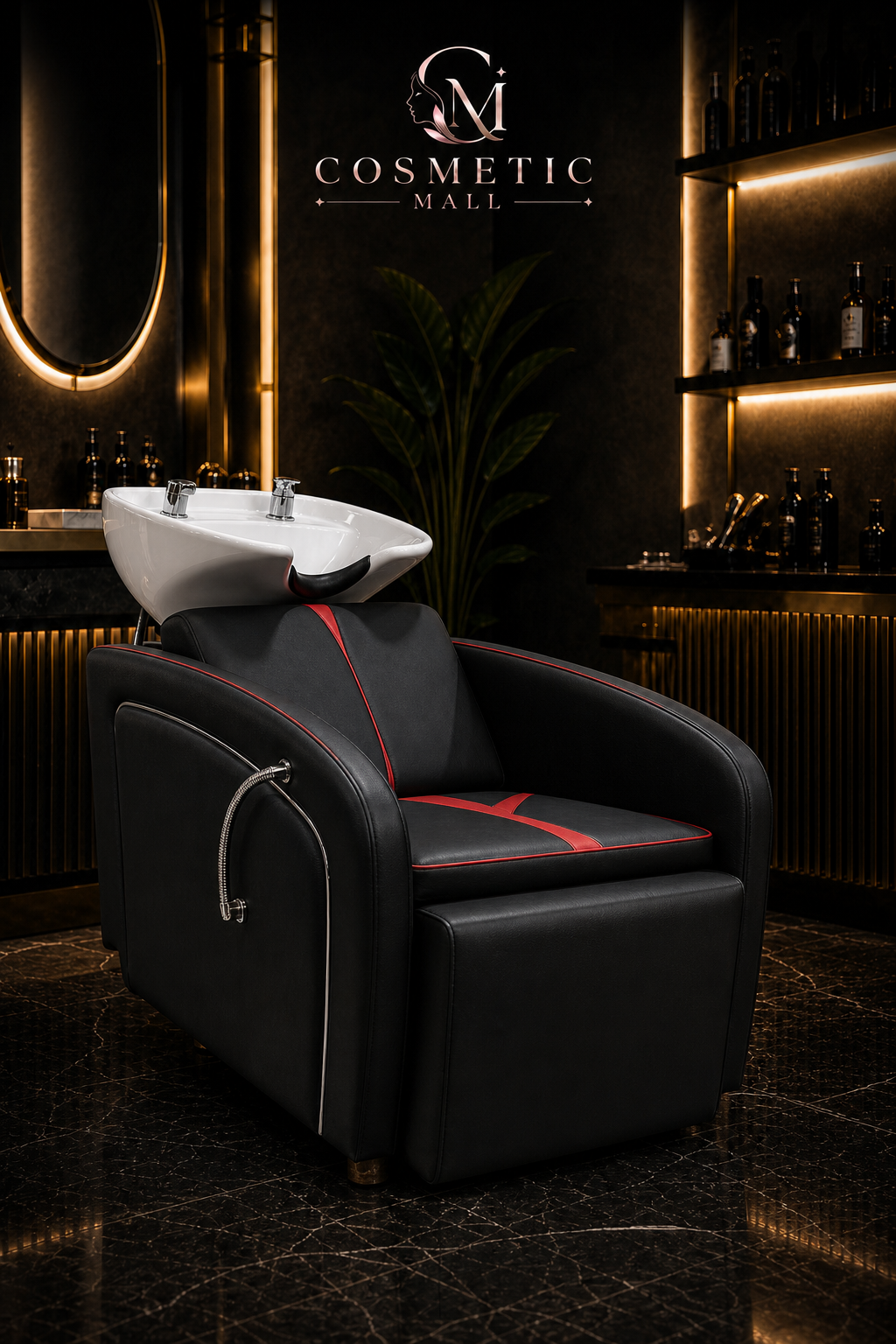 Perfect Active Professional Salon Shampoo Chair Basin Black with Silver