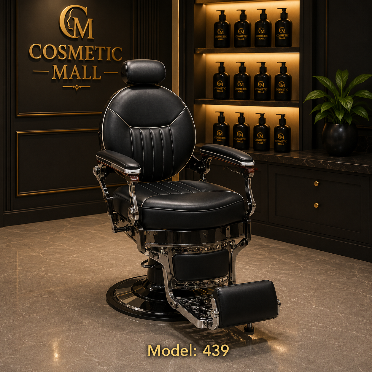 Model 439 – Premium Barber Chair (Black)