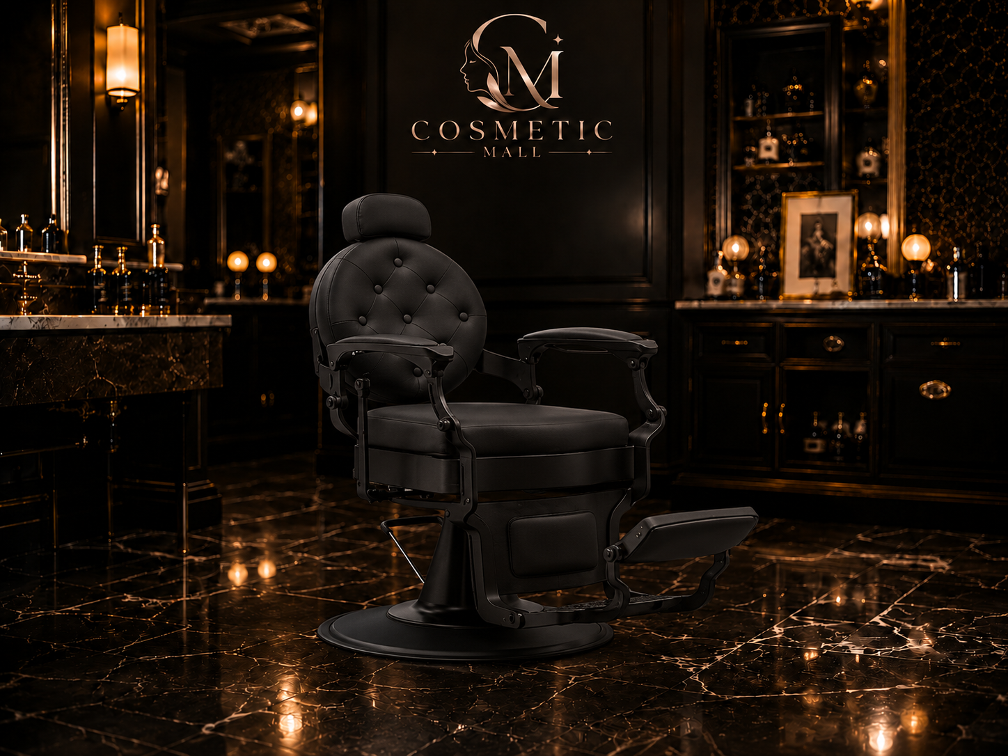 Perfect Active Professional Vintage Barber Chair Black