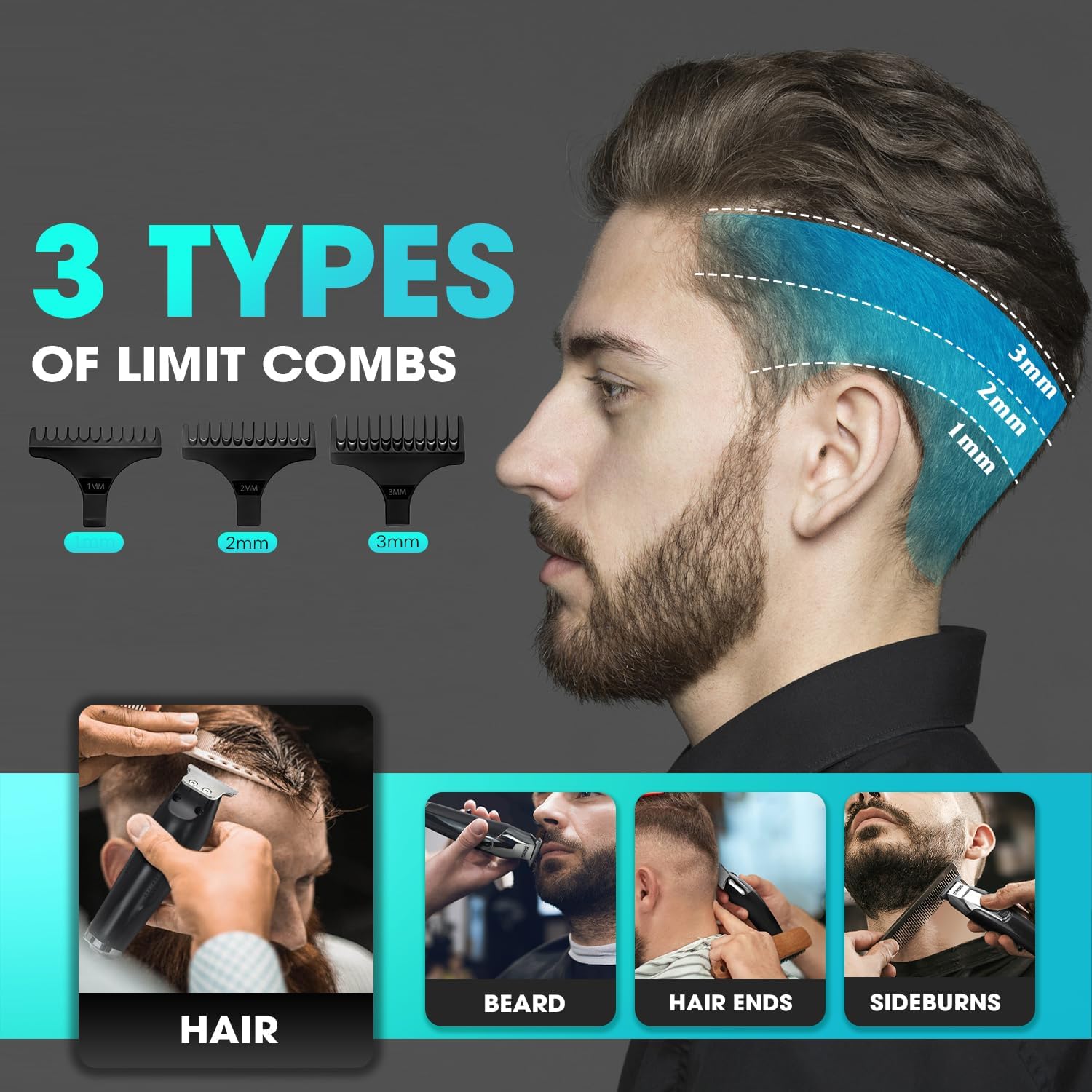 DSP T Liners Clippers For Men Electric Beard Trimmer Hair Clipper For Cutting Hair With LED Display
