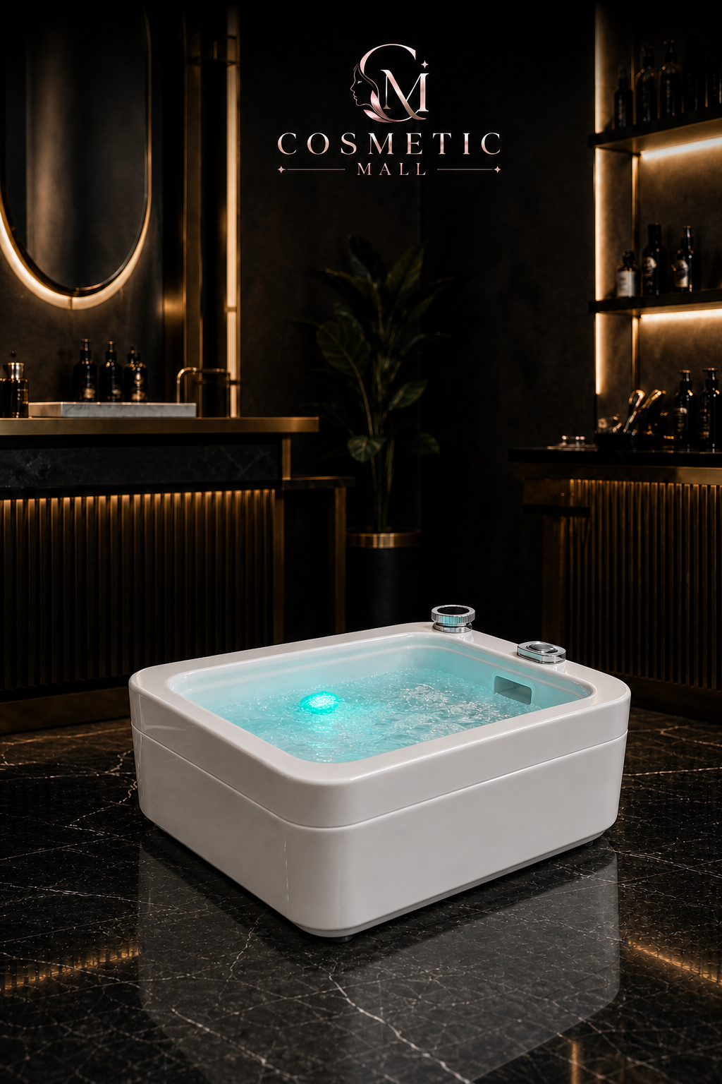 Perfect Active Professional Acrylic Square Pedicure Bath Tub with LED and Bubble HK-LG-MP1116