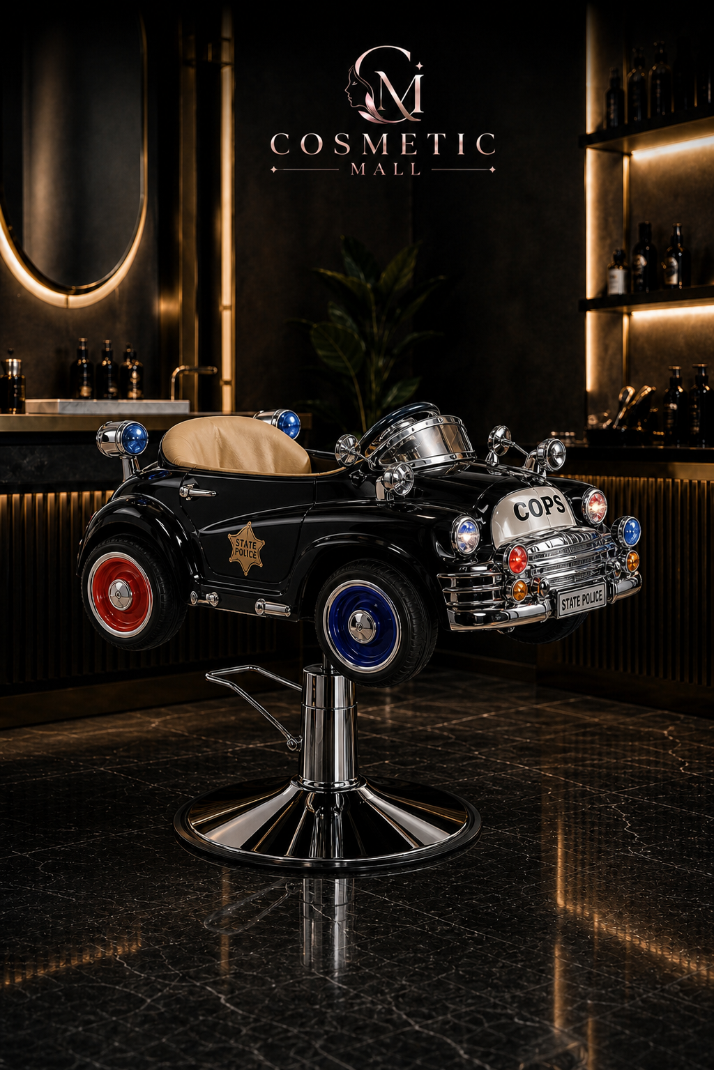 ELITE BEAUTY Hair Barber Kid Car Chair Dark Blue