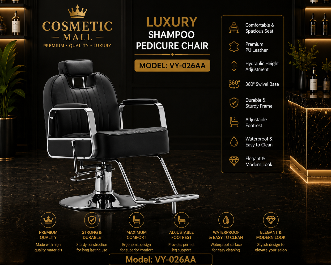 Luxury Shampoo Pedicure Chair – Model VY-026AA