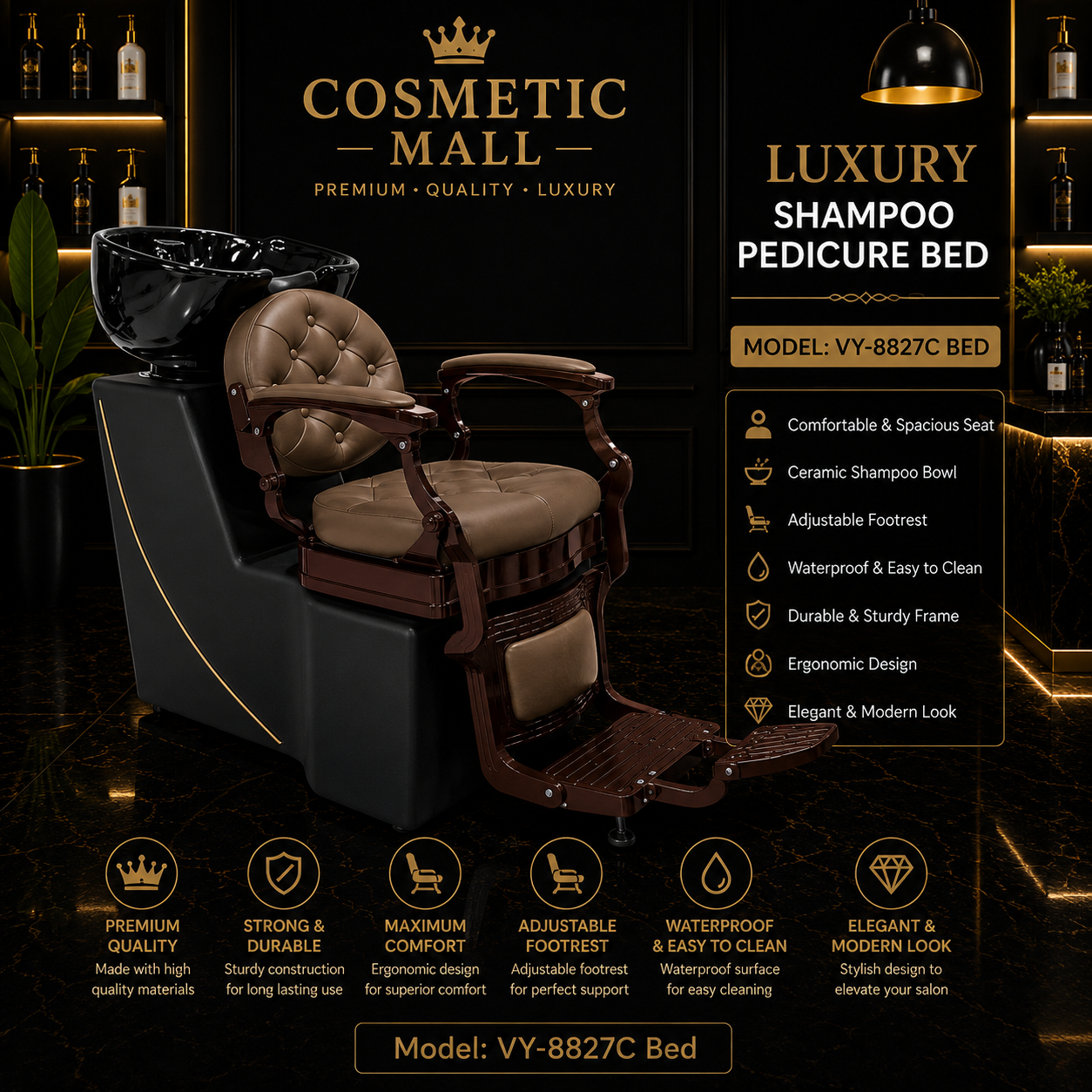 Luxury Shampoo Pedicure Bed – Model VY-8827C Bed