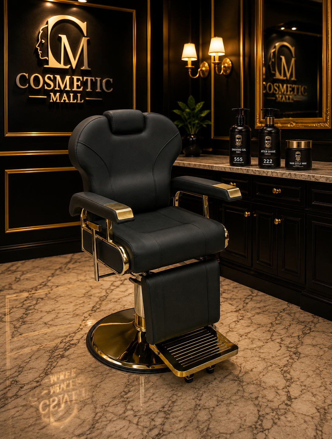 Perfect Active  BARBER CHAIR BLK & GOLD LT870BG