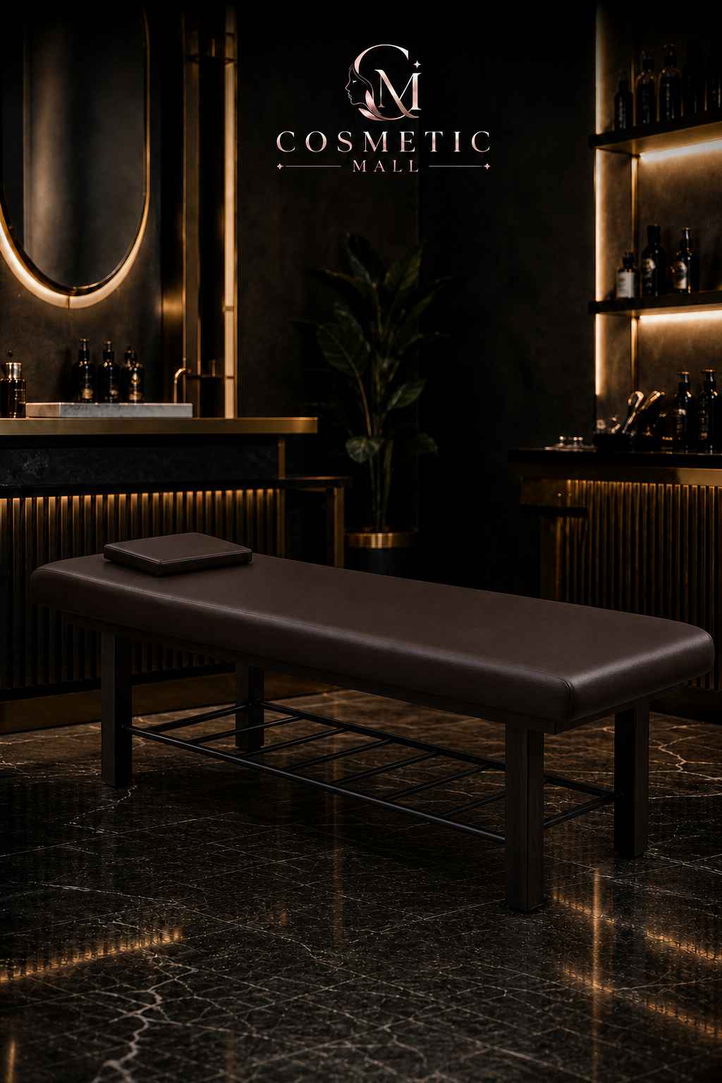 Massage Bed straight Dark Brown 80x190cm