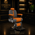 378054 – Retro Barber Chair Grey &amp; Orange