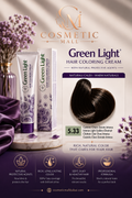 Green Light Hair Coloring Cream 5.33 Intense Light Golden Chestnut | Professional Permanent Hair Color