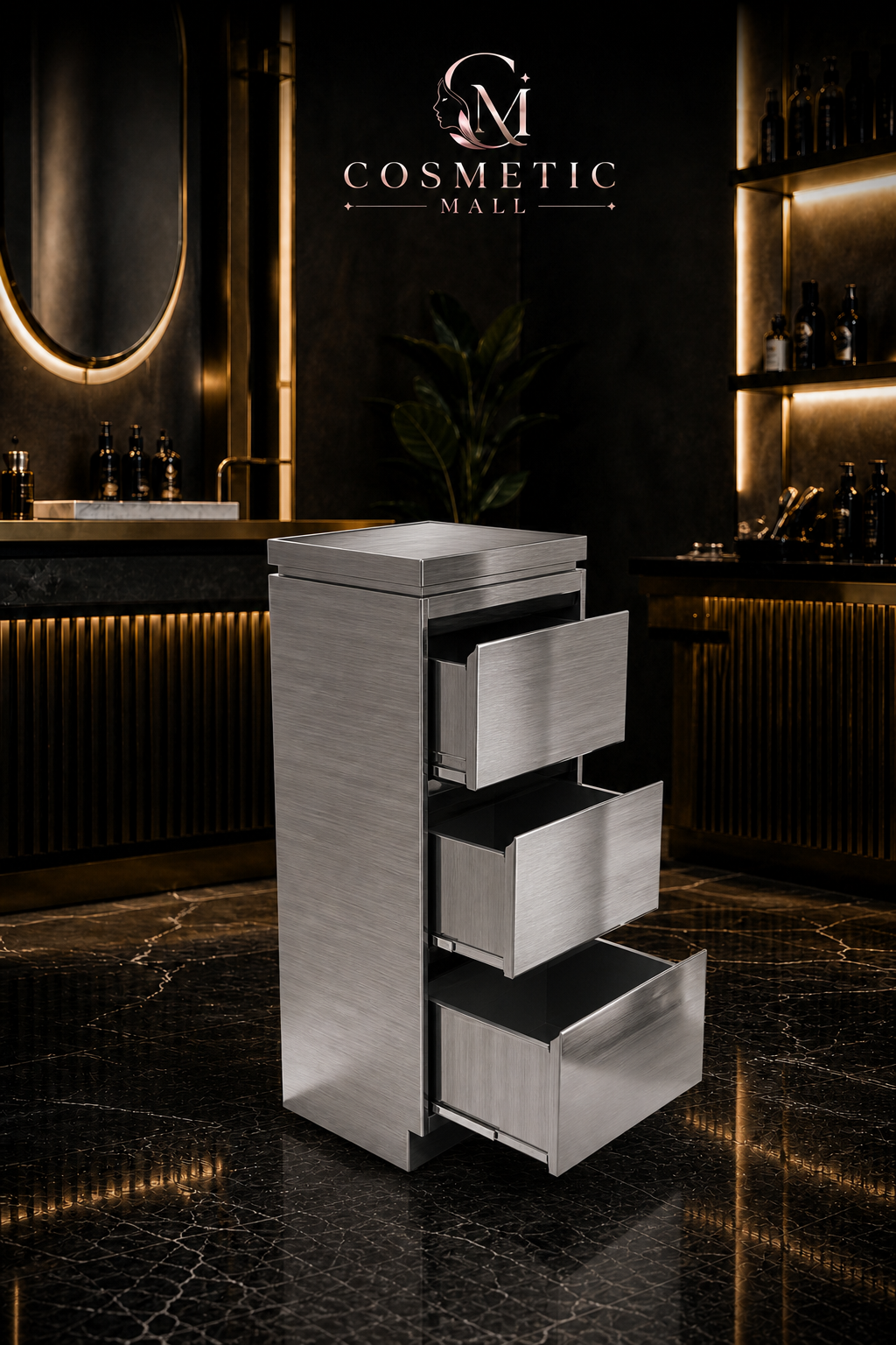 Steel Cabinet Silver with 3 layers HK-015