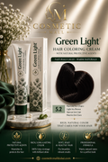 Green Light Hair Coloring Cream 5.2 Light Iris Brown | Professional Permanent Hair Color
