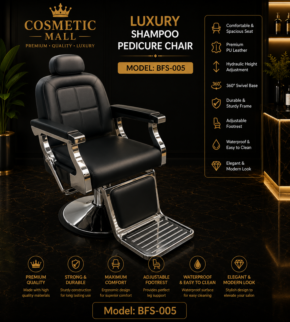 Luxury Shampoo Pedicure Chair – Model BFS-005