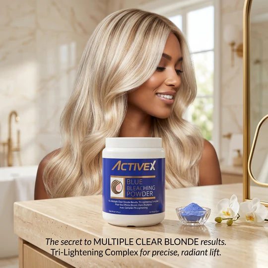 ActiveX Blue Hair Bleaching Powder 450g – Professional Salon Hair Lightener for Highlights, Balayage & Full Hair Bleaching – Made in Italy