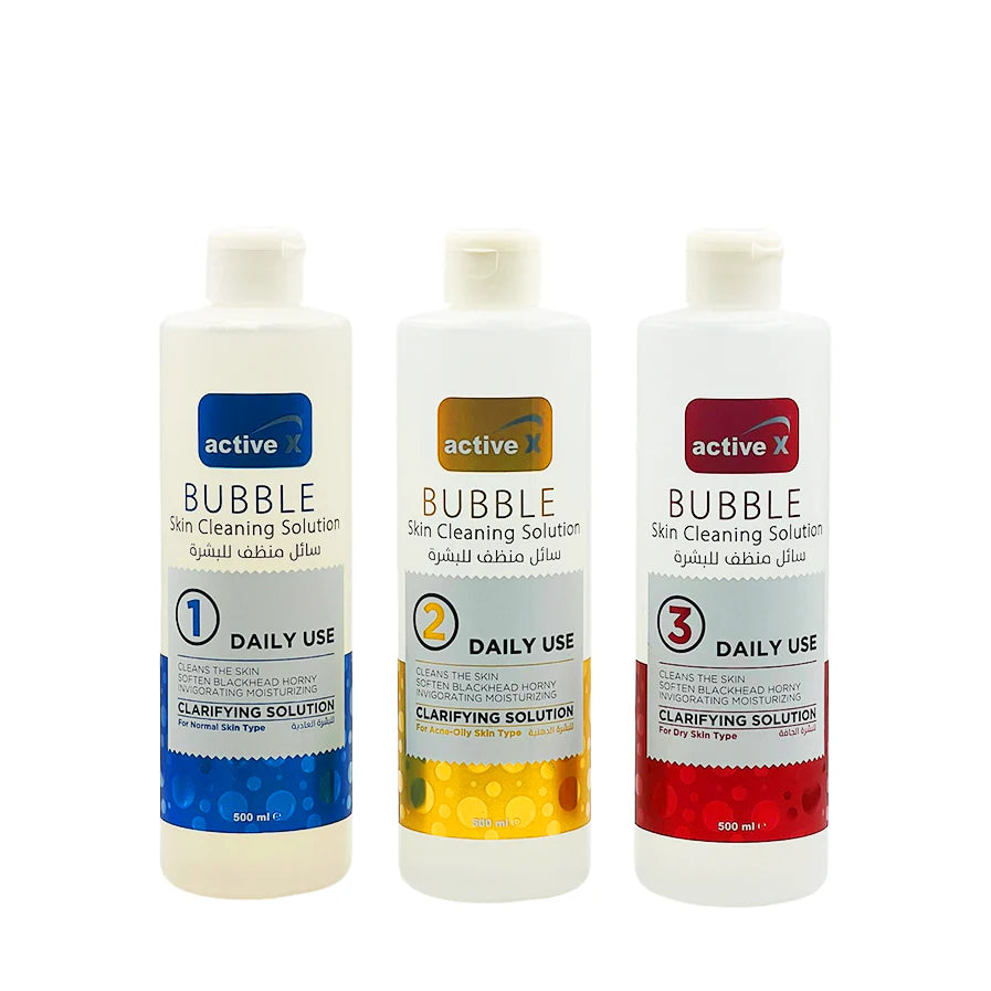 ActiveX Bubble Skin Clarifying Solution 500ml – HydraFacial & Bubble Facial Machine Treatment for Normal, Oily & Dry Skin