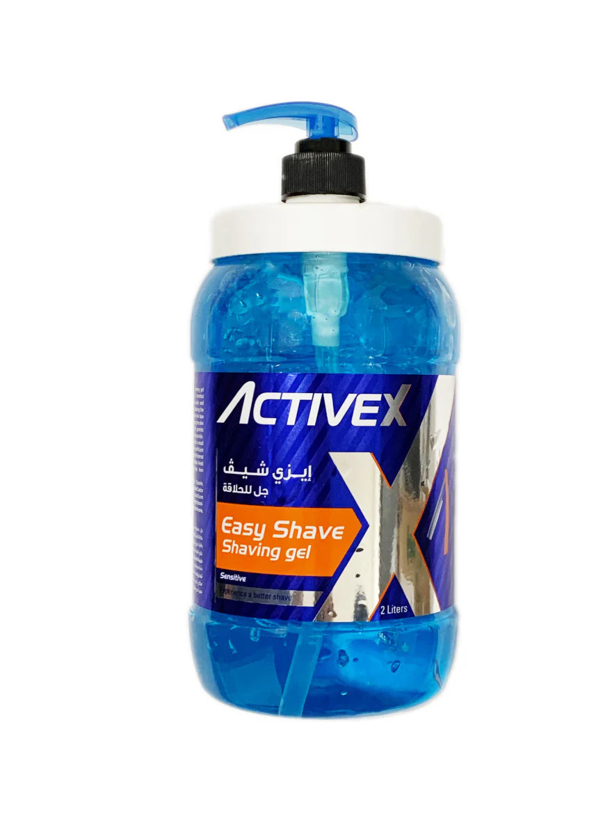 Activex Easy Shave Gel for Men – Non-Foaming Shaving Gel with Pump for Normal & Sensitive Skin, Menthol + Glycerin, 500ml & 2000ml