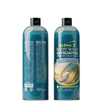Activex Exfoliating Body Wash 1000 ml - Gentle Deep Cleanse with Invigorating Scents
