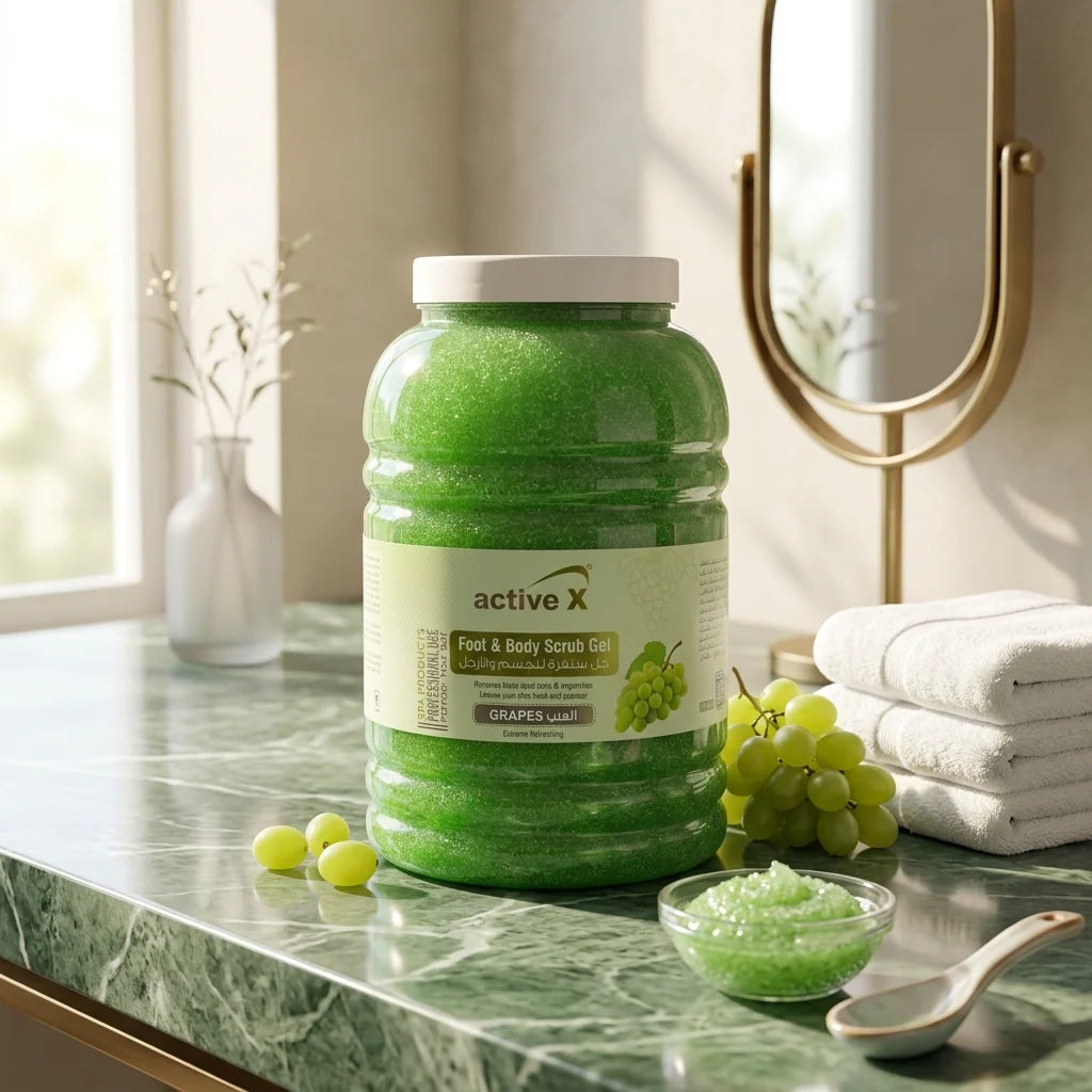 ActiveX Foot & Body Scrub Gel 5L – Exfoliating Spa Scrub for Feet & Body – Gold, Grapes, Lavender & Strawberry UAE