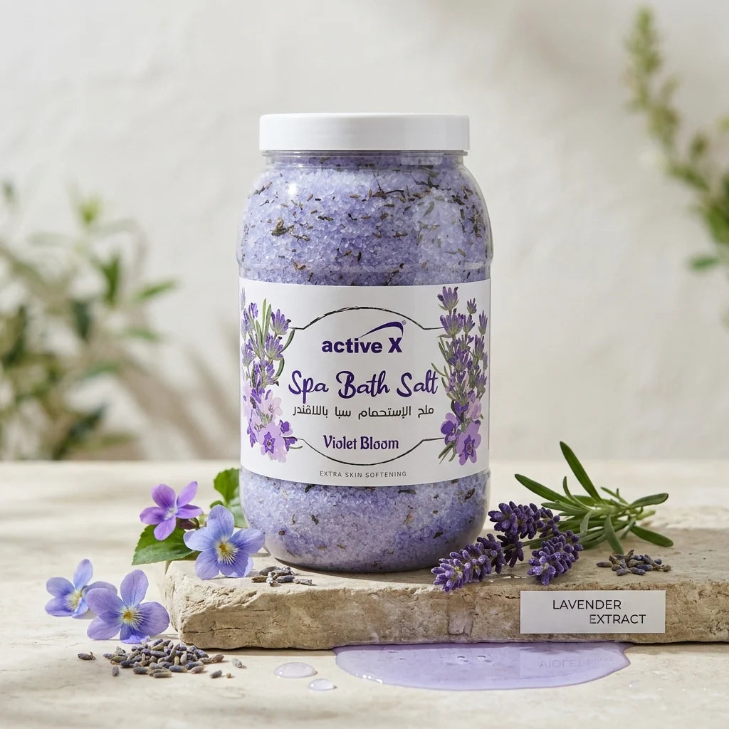 ActiveX Spa Bath Salt 5KG – Relaxing Mineral Bath Soak for Skin Softening & Stress Relief – Petal Bloom & Violet Bloom – UAE