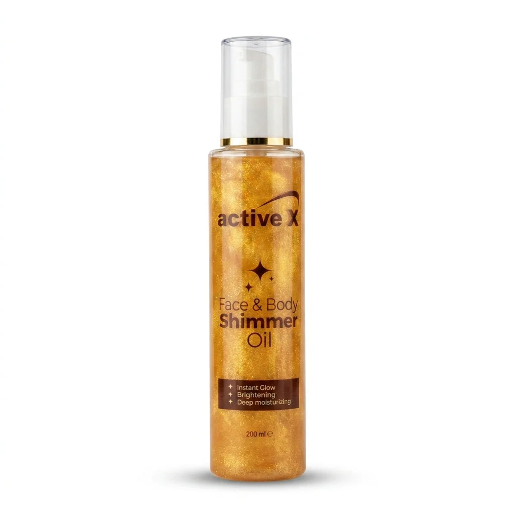 ActiveX Face & Body Shimmer Oil 200ml - Hydrating Glow Oil
