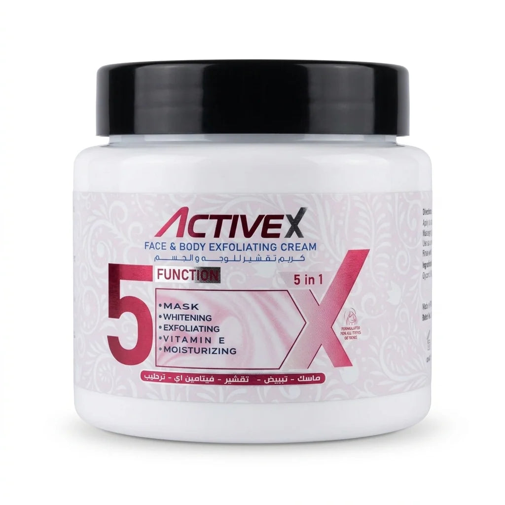 ActiveX 5-in-1 Face & Body Exfoliating Cream 500ml - Aloe Vera & Vitamin E