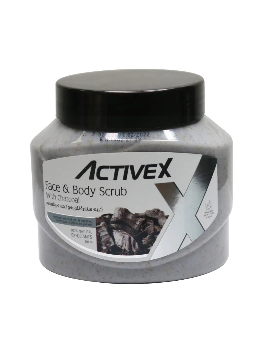 ActiveX Face & Body Scrub 500ml - Charcoal