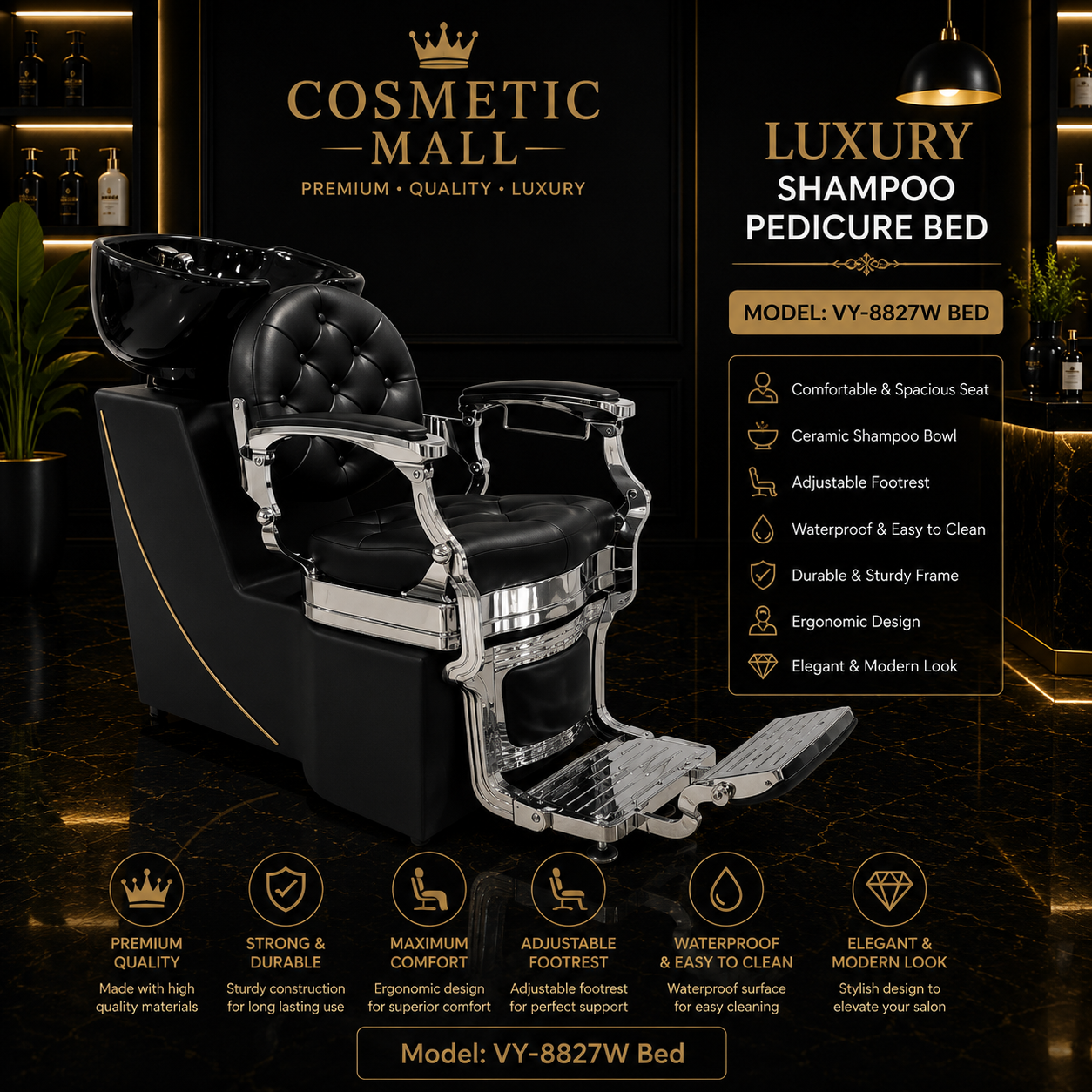 Luxury Shampoo Pedicure Bed – Model VY-8827W Bed