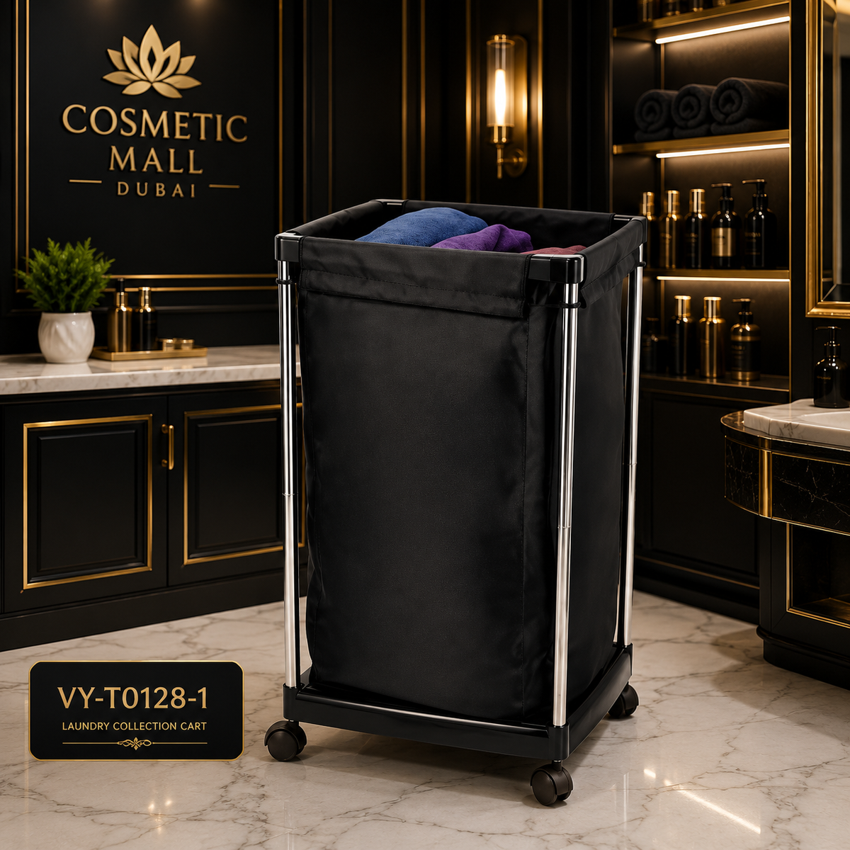 VY-T0128-1 Laundry Collection Cart | Professional Salon & Spa Laundry Trolley