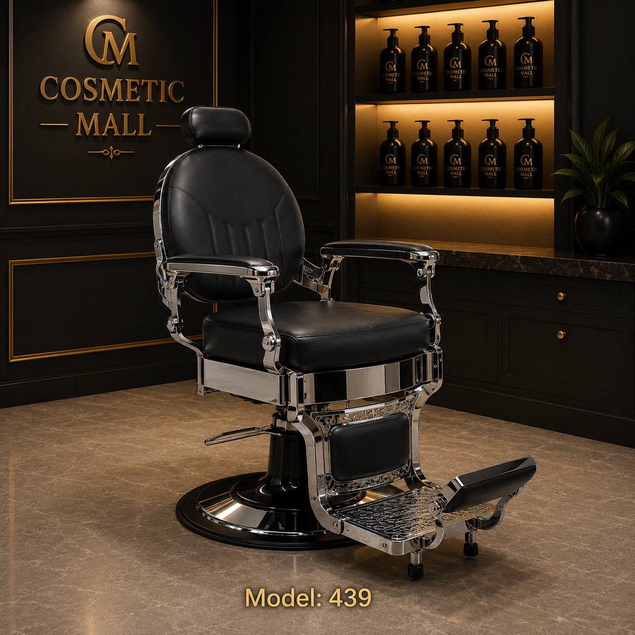Model 439 – Classic Barber Chair (Chrome)