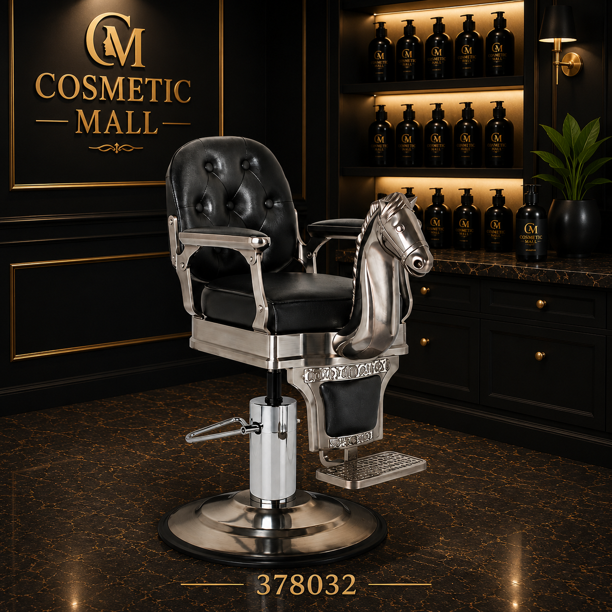378032 – Horse Barber Chair Silver
