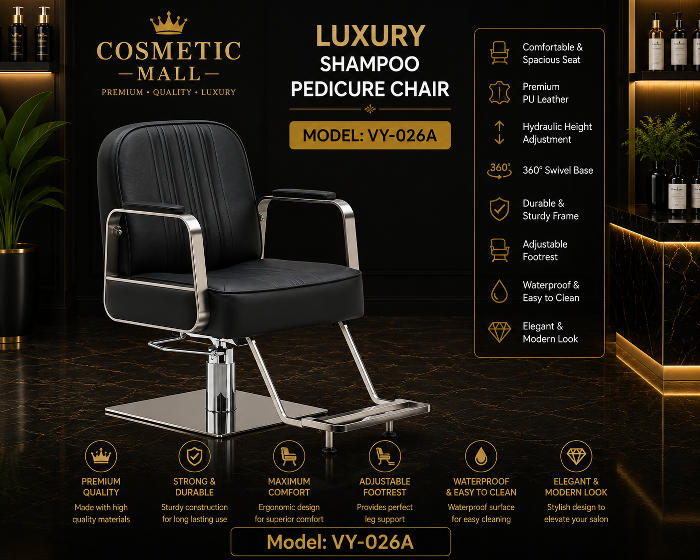 Luxury Shampoo Pedicure Chair – Model VY-026A