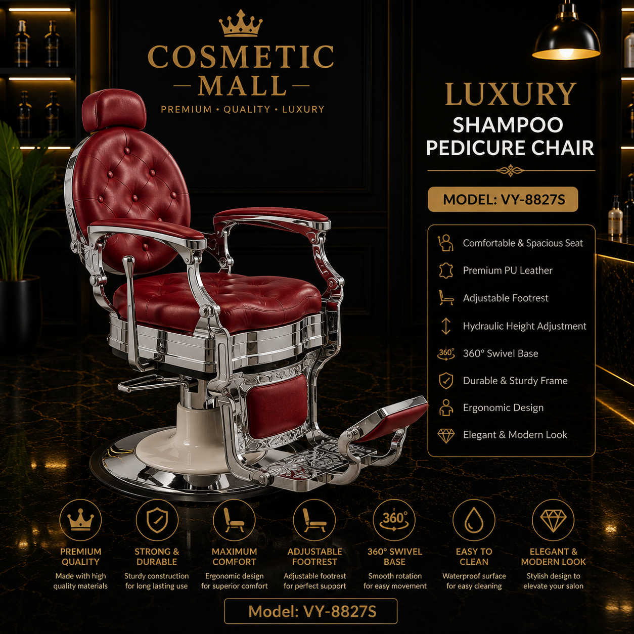 Luxury Shampoo Pedicure Chair – Model VY-8827S