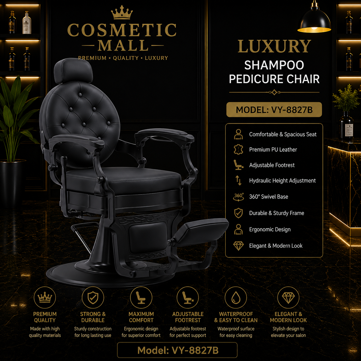 Luxury Shampoo Pedicure Chair – Model VY-8827B