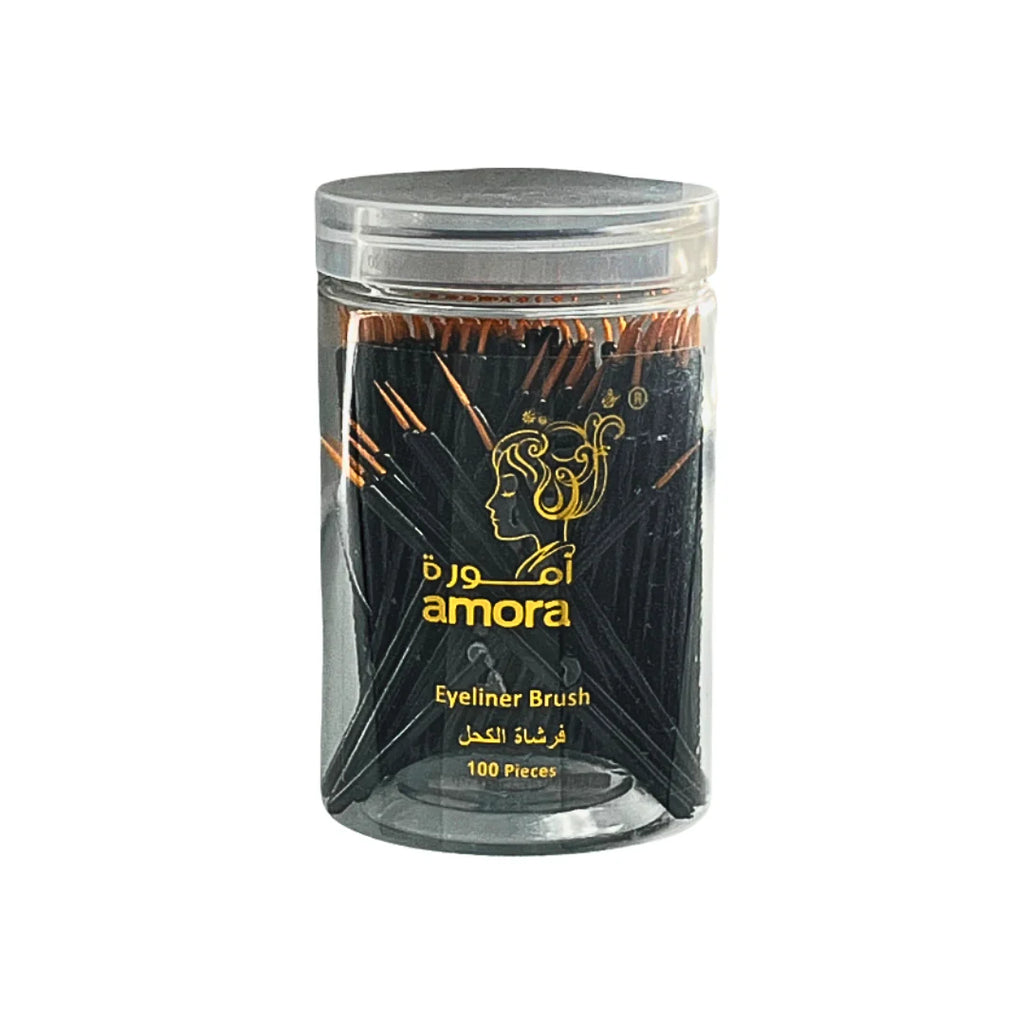 Amora Disposable Black Eyeliner Brushes - Pack of 50 / 100 - Easy Eye Makeup