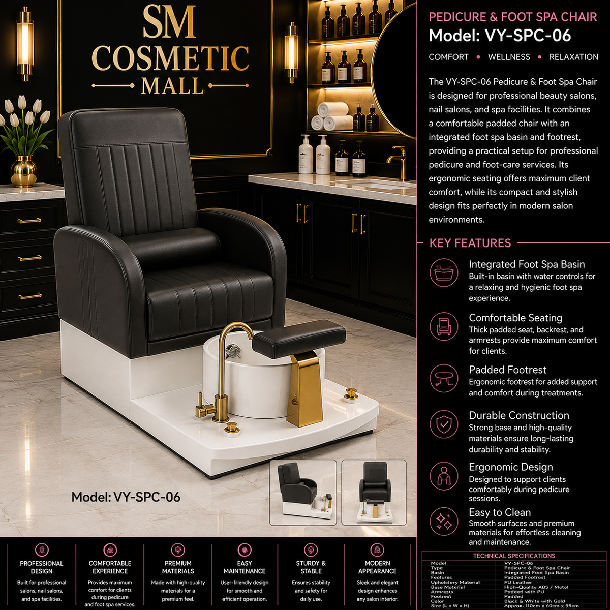VY-SPC-06 Professional Pedicure & Foot Spa Chair