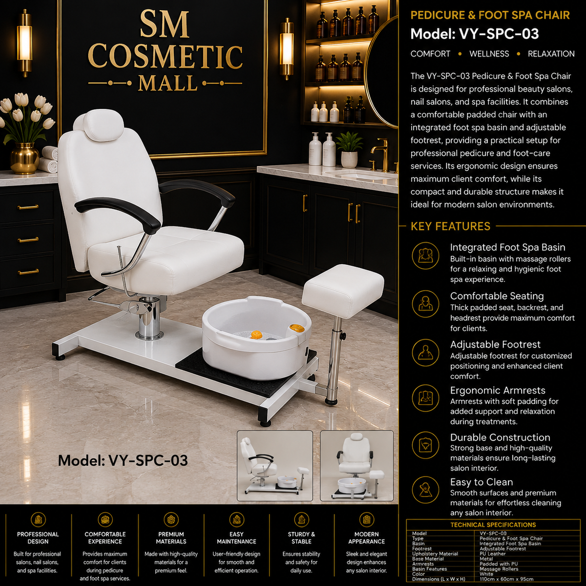 VY-SPC-03 Professional Pedicure & Foot Spa Chair