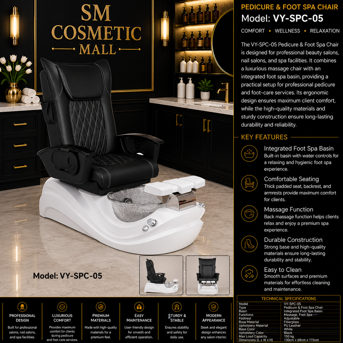 VY-SPC-05 Luxury Professional Pedicure & Foot Spa Chair