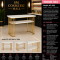 MT-002 Luxury Nail Art Table with Marble Top & Gold Frame