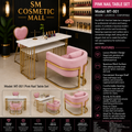 MT-001 Luxury Pink Nail Table Set with Chair
