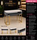 MT-004 Luxury Manicure Table with Marble Top & Gold Frame