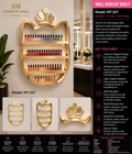 MT-327 Luxury Gold Wall Display Shelf for Nail Polish & Cosmetics