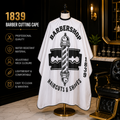 1839 Professional Barber Cutting Cape – White Barbershop Design