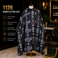 1126 Professional Barber Cutting Cape – Black Graphic Barber Design