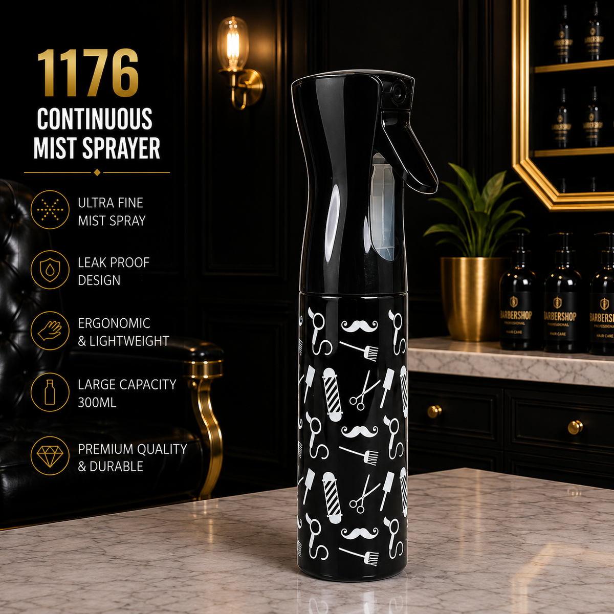 1176 Professional Continuous Mist Spray Bottle – Barber Tools Design