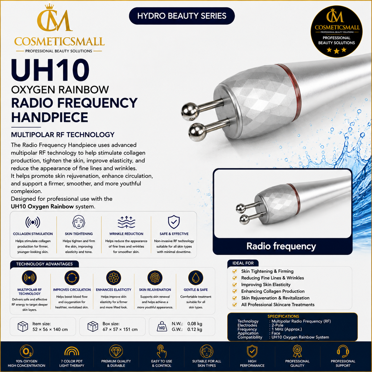 UH10 Oxygen Rainbow 13-in-1 Professional Oxygen Beauty System